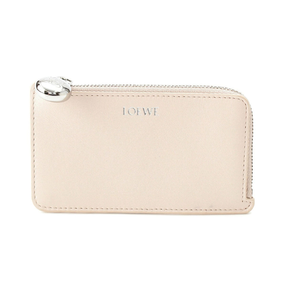 Loewe Leather Fragment Case Card Wallet Pink Beige Cream